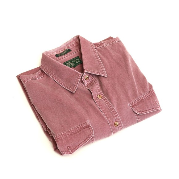 Vtg Red Plaid J Forest & Co Heavyweight 2-Pocket Flannel Button Shirt L Cotton - Picture 9 of 10